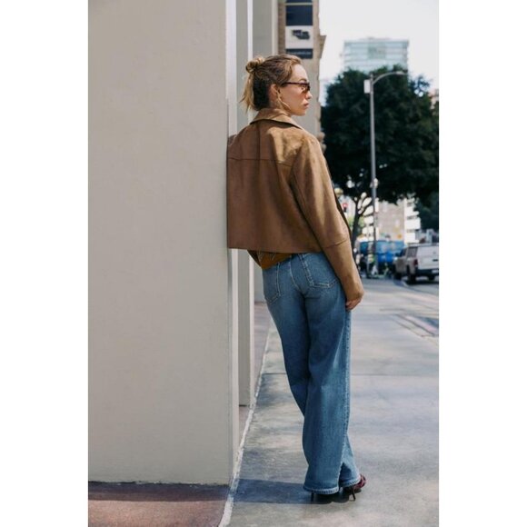 ZARA FAUX SUEDE CROPPED JACKET - Picture 7 of 9